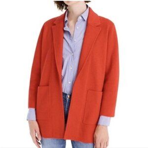 J.CREW | Sophie Open Front  Knit Blazer Orange Cotton Wool Blend Sz XS